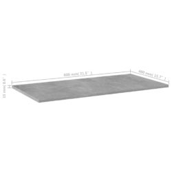 Hylleplater 4 stk betonggrå 80x40x1,5 cm konstruert tre