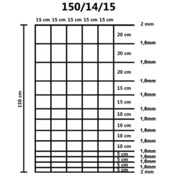 Hagegjerde galvanisert stål 50 m 150 cm sølv