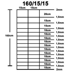 Hagegjerde galvanisert stål sølv 50×1,6 m