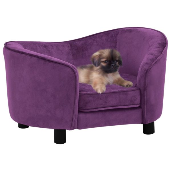 Hundesofa burgunder 69x49x40 cm plysj