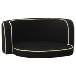 Sammenleggbar hundesofa svart 76x71x30 cm lin vaskbar pute