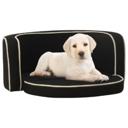 Sammenleggbar hundesofa svart 76x71x30 cm lin vaskbar pute