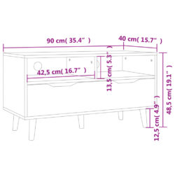 TV-benk svart 90x40x48,5 cm konstruert tre