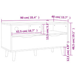 TV-benk høyglans svart 90x40x48,5 cm konstruert tre