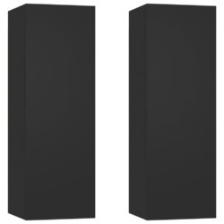 TV-benk 2 stk svart 30,5x30x90 cm sponplate