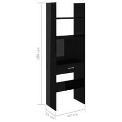 Bokhylle høyglans hvit 60x35x180 cm konstruert tre