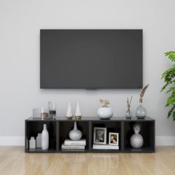 TV-benk grå 37x35x37 cm konstruert tre