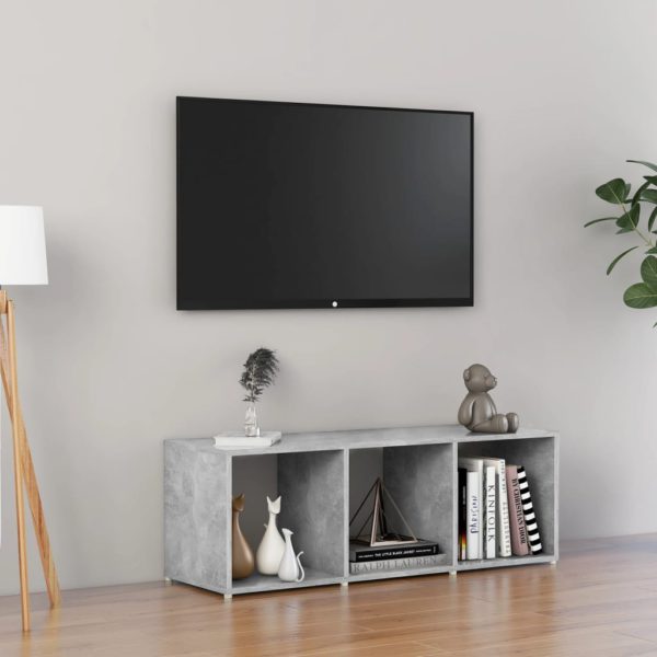 TV-benk betonggrå 107x35x37 cm konstruert tre