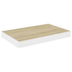 Flytende vegghylle eik og hvit 40x23x3,8 cm MDF