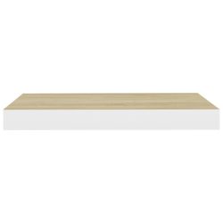 Flytende vegghylle eik og hvit 40x23x3,8 cm MDF