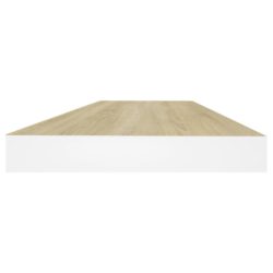 Flytende vegghylle eik og hvit 60×23,5×3,8 cm MDF