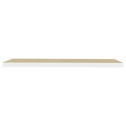 Flytende vegghyller 2 stk eik og hvit 90×23,5×3,8 cm MDF