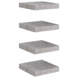 Flytende vegghyller 4 stk betonggrå 23×23,5×3,8 cm MDF