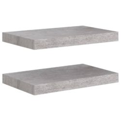 Flytende vegghyller 2 stk betonggrå 40x23x3,8 cm MDF