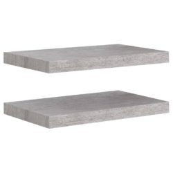 Flytende vegghyller 2 stk betonggrå 50x23x3,8 cm MDF