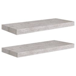 Flytende vegghyller 2 stk betonggrå 60×23,5×3,8 cm MDF