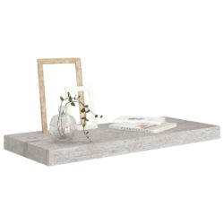 Flytende vegghyller 2 stk betonggrå 60×23,5×3,8 cm MDF