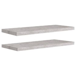 Flytende vegghyller 2 stk betonggrå 80×23,5×3,8 cm MDF