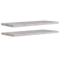 Flytende vegghyller 2 stk betonggrå 90×23,5×3,8 cm MDF