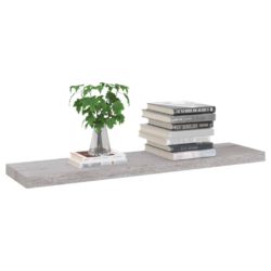 Flytende vegghyller 2 stk betonggrå 90×23,5×3,8 cm MDF