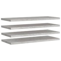 Flytende vegghyller 4 stk betonggrå 90×23,5×3,8 cm MDF