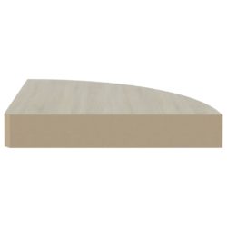 Hjørnehylle vegghengt eik og hvit 25x25x3,8 cm MDF