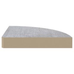 Hjørnehyller vegghengt 2 stk betonggrå 25x25x3,8 cm MDF