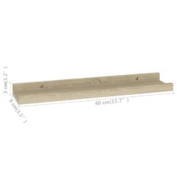 Vegghyller 4 stk sonoma eik 40x9x3 cm