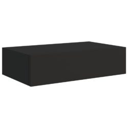 Veggmonterte skuffehyller 2 stk svart 40×23,5×10 cm MDF