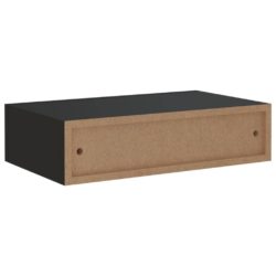 Veggmonterte skuffehyller 2 stk svart 40×23,5×10 cm MDF