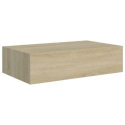 Veggmonterte skuffehyller 2 stk eik 40×23,5×10 cm MDF