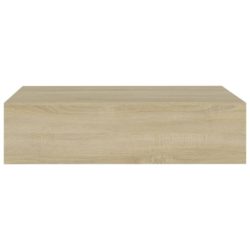 Veggmonterte skuffehyller 2 stk eik 40×23,5×10 cm MDF