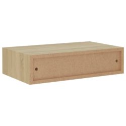 Veggmonterte skuffehyller 2 stk eik 40×23,5×10 cm MDF