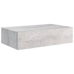 Veggmonterte skuffehyller 2 stk betonggrå 40×23,5×10 cm MDF