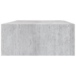 Veggmonterte skuffehyller 2 stk betonggrå 40×23,5×10 cm MDF