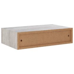 Veggmonterte skuffehyller 2 stk betonggrå 40×23,5×10 cm MDF