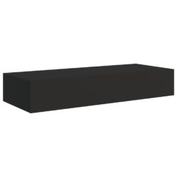 Veggmonterte skuffehyller 2 stk svart 60×23,5×10 cm MDF