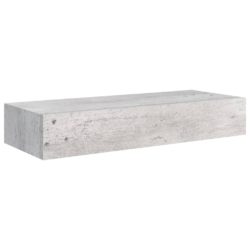 Veggmonterte skuffehyller 2 stk betonggrå 60×23,5×10 cm MDF