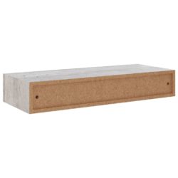 Veggmonterte skuffehyller 2 stk betonggrå 60×23,5×10 cm MDF