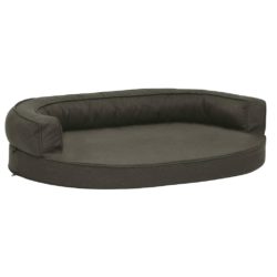 Ergonomisk hundeseng med linutseende 75×53 cm mørkegrå