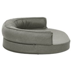 Ergonomisk hundeseng med linutseende 75×53 cm grå