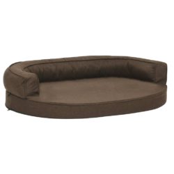 Ergonomisk hundeseng 75×53 cm linutseende brun