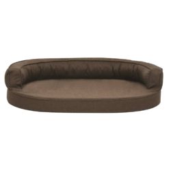 Ergonomisk hundeseng 75×53 cm linutseende brun