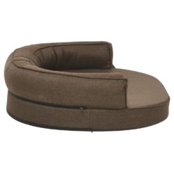 Ergonomisk hundeseng 75×53 cm linutseende brun