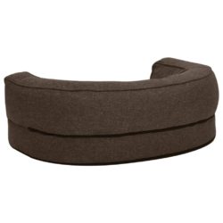 Ergonomisk hundeseng med linutseende og fleece 60×42 cm brun