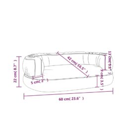 Ergonomisk hundeseng skum mørkeblå 60×42 cm kunstig skinn