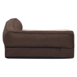 Ergonomisk hundeseng med linutseende og fleece 60×42 cm brun