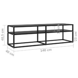 TV-benk svart 140x40x40,5 cm herdet glass