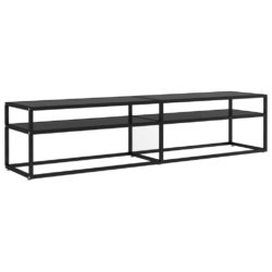 TV-benk svart 180x40x40,5 cm herdet glass