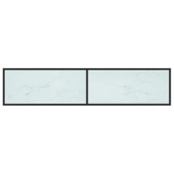 TV-benk hvit marmor 180x40x40,5 cm herdet glass